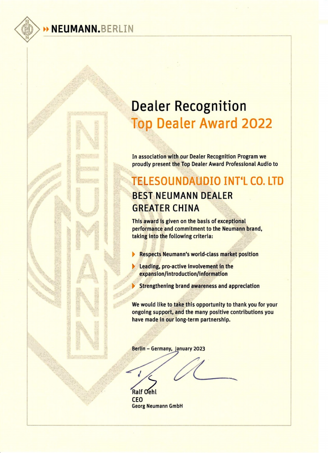 Top Dealer Award 2022